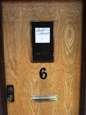 The door at the offices of Robert J. Tennant