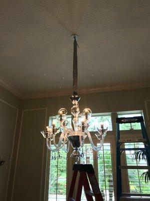 Custom Italian Light Fixture Installed