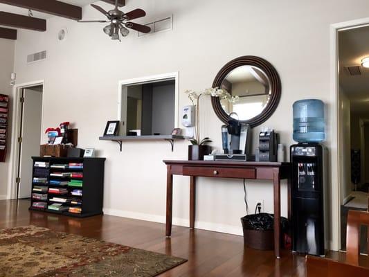 A plethora of books and magazines... complimentary coffee... Who knew a dental office could have such a homey vibe?