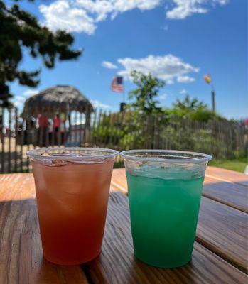 Left to right: Dirty Dave 's Rum Runner and Harper Hawaiian Punch