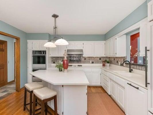 Enamel work on cabinets