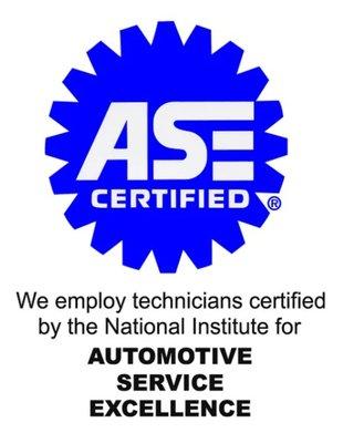 Our Technicians are proudly ASE certified