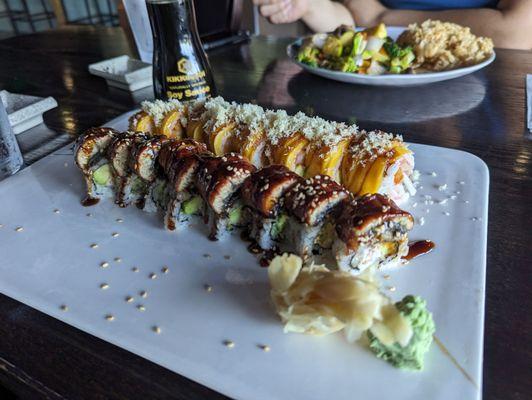 Super Dragon Roll (front), Mango Lobster Roll (back)