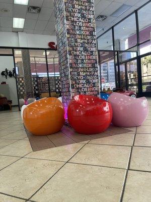 Cute seating in lobby.