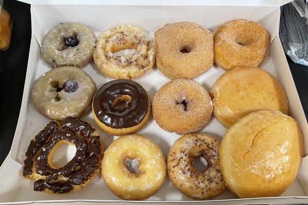 Box of dozen donuts - a good variety to choose from