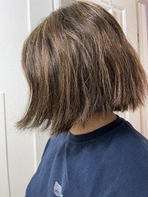 Uneven cut