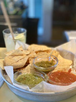 Chips and a few salsas