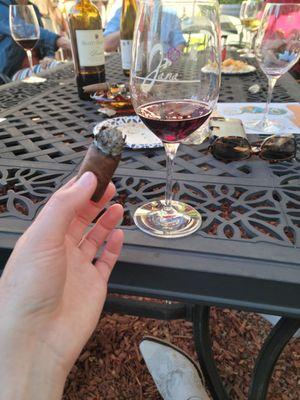 My cigar with Jana and Scott at the cigar night 6.18 2022 with the 2019 Barbera