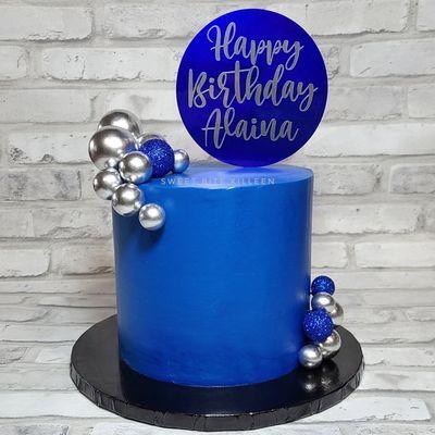 Custom Blue Birthday cake