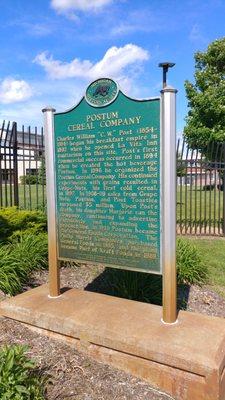 Postum Cereal Company Historical Marker, Battle Creek MI