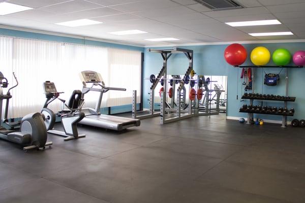 Our gym where we offer personal training sessions to help with your health goals and keep you moving well!