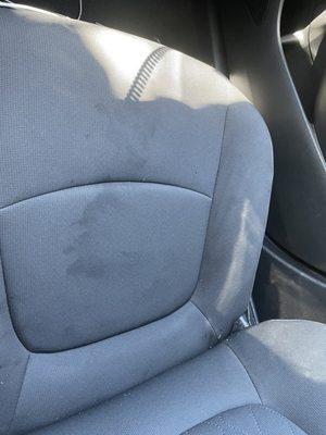 Stained seats when picking up the vehicle gross!!!