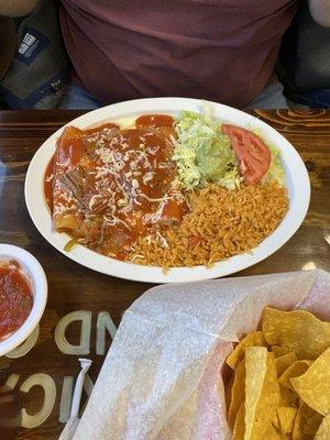 Enchiladas Rancheras with beef