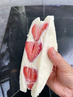 Japanese Strawberry Sandwich!! Mascarpone & giant strawberry halves. Just get it, Instagram knows!