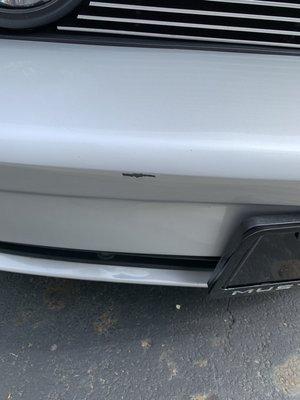 Front bumper damage.