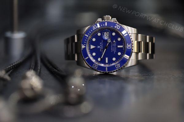 The highly desirable Rolex Submariner 116619LB in white gold. Available now at Newport Watch Club!