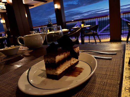 My delicious Tiramisu at the stunning La Cucina restaurant onboard