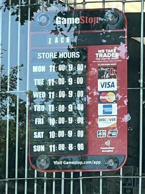 Hours wrong on yelp.  Here's correct hours as of 5/31/22.