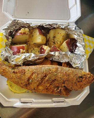 Deep Fried Whole Snapper W/Garlic Potatoes