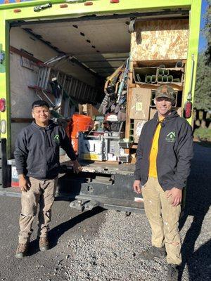 Stephen & Sergio after a job well done! Full gutter install on a 2-story South Seattle home