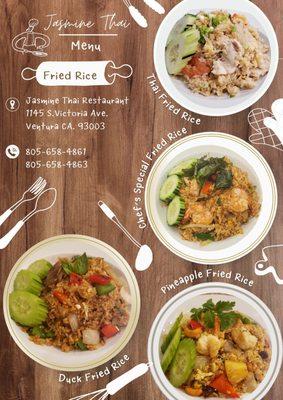 Fried Rice Menu