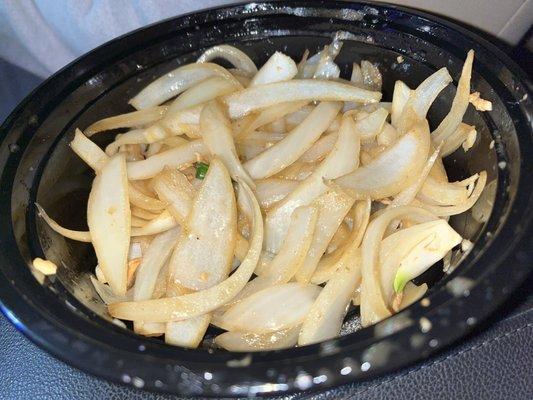 Drunken Noodle: An entire dish of barely cooked onions extracted from meal