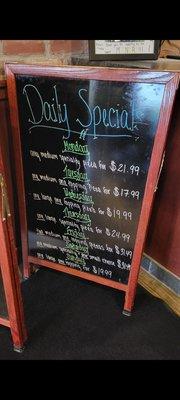 Daily specials board