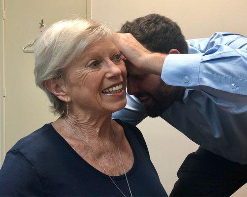 Ear examination with otoscope