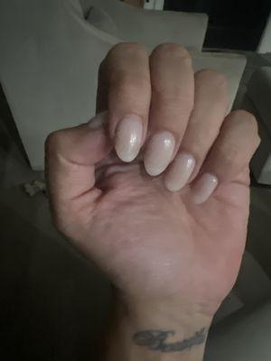 Almond nails (#5) milky gel