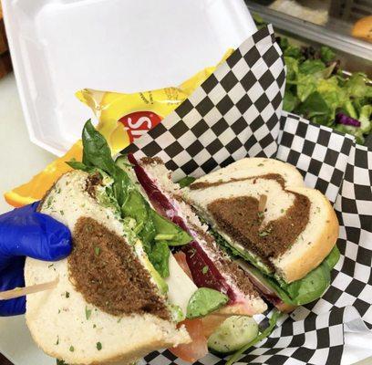 Veggie Delight Sandwich on Marbled Rye