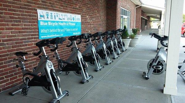 Temps between 60 and 80 degrees - cycling classes roll outside!