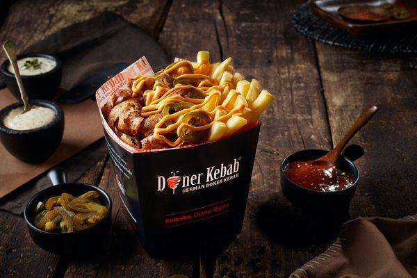 GDK Doner box with fries and cheese