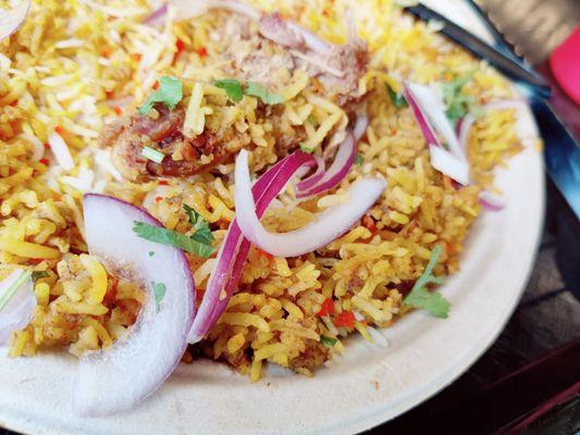 Chicken biryani with 0 flavor