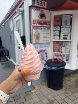 Strawberry soft serve