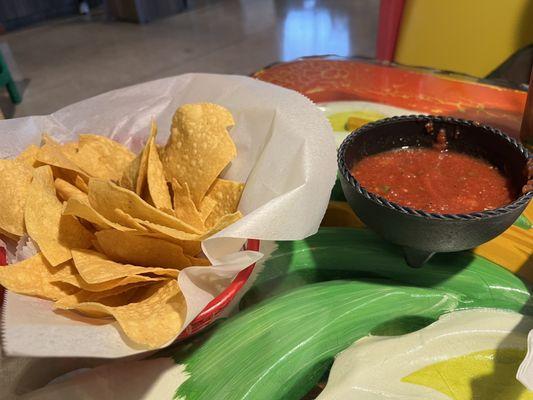 Complimentary chips and salsa