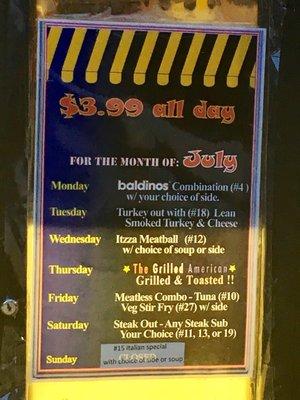 Daily specials this month!