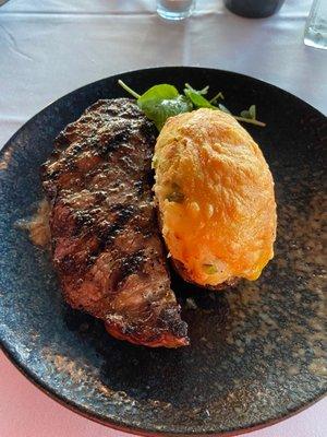 NY Strip with Twice Baked Potato