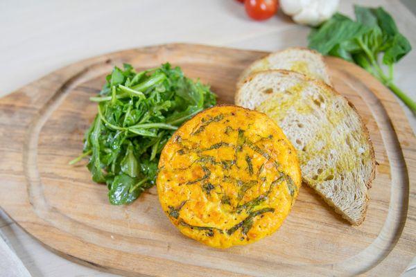 Baked frittata with a side of sourdough