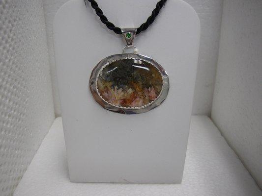 Sterling Silver Regency Rose Plume Agate