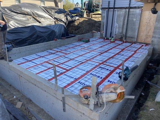 Concrete foundation and slab