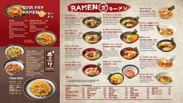 We offer a range of ramen options, from savory seafood and hearty chicken to beef and vegetarian delights.