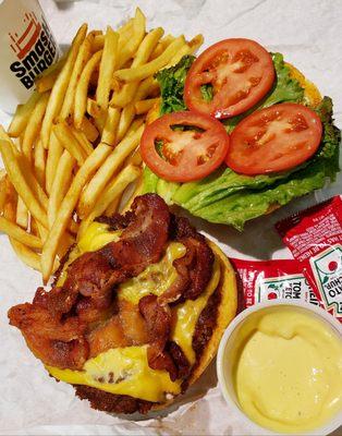 Shake Hands with Smash Bacon Cheese Burger Deluxe and Those Amazing Fries!!