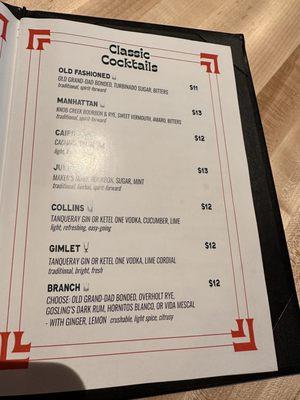 Classic cocktails