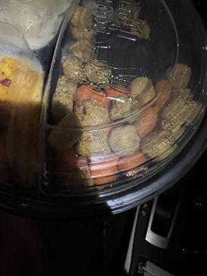 Mixed Sweet Whole Baby Carrots and fried okra