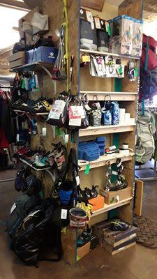 Climbing gear -- chalk and other essentials as well as an always-changing selection of consignment items.