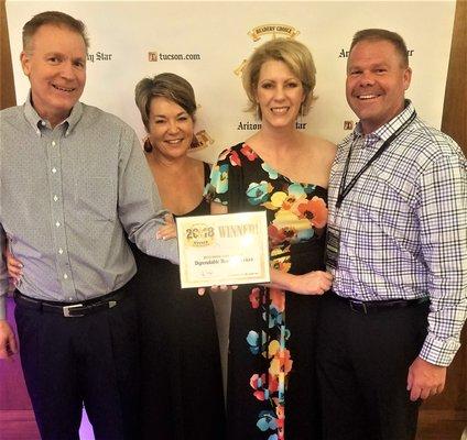 2018 Tucson's Reader's Choice Award Night: L to R: Tom and Edie Pepping, Tonia and Wayne Southam.