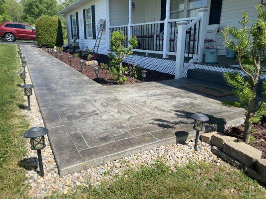 Stamped concrete walkways