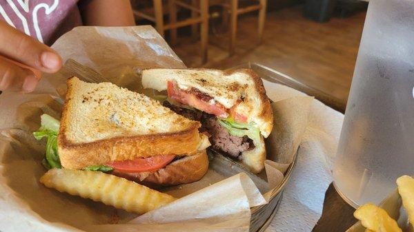 BLT with a beef patty