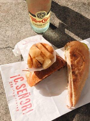 Yucca fries, cubano, & burger.