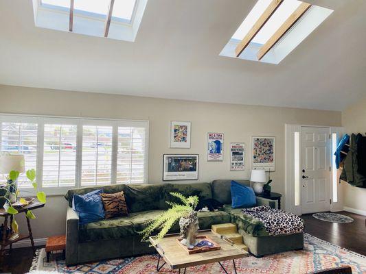 Interior view of skylights